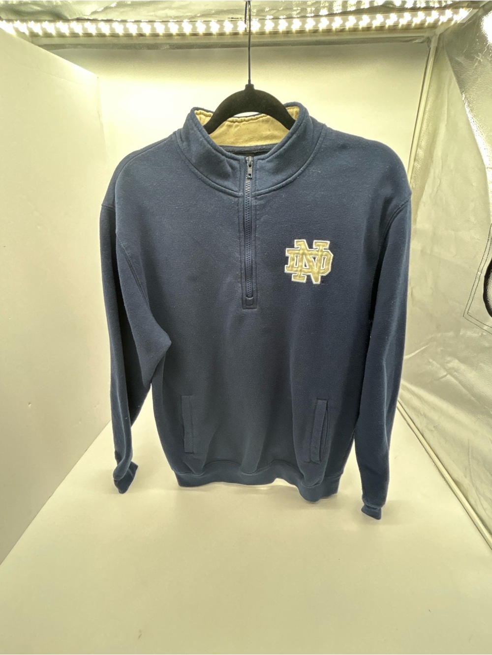 Colosseum Navy Quarter-Zip Pullover with Gold Logo
